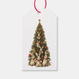 ETIQUETA PARA PRESENTE ÁRVORE DE NATAL COM COELHOS MARCAÇÃO DE PRESENTE