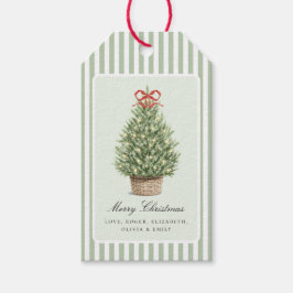 Etiqueta Para Presente Árvore de Natal Costeira Préppy Personalizada