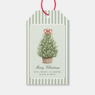 Etiqueta Para Presente Árvore de Natal Costeira Préppy Personalizada