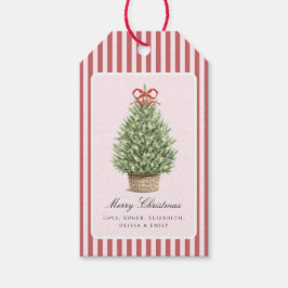 Etiqueta Para Presente Árvore de Natal Costeira Préppy Personalizada