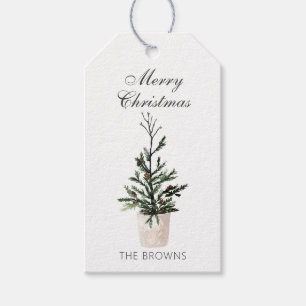 Etiqueta Para Presente Árvore de Natal da Casa Farmada Russa