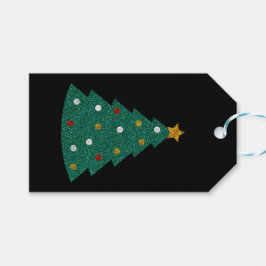 Etiqueta Para Presente Árvore de Natal da Glitter