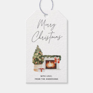 Etiqueta Para Presente Árvore de Natal Desenhada à Mão e Existências, Fer