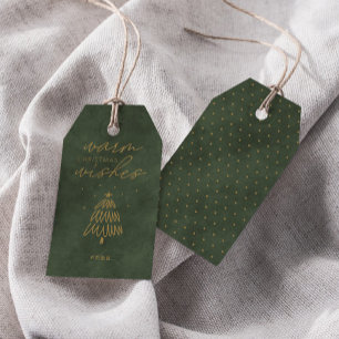 Etiqueta Para Presente Árvore de Natal - Feriado Verde Moderno Dusty