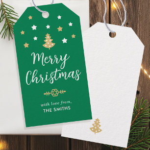Etiqueta Para Presente Árvore de Natal Festiva Nome da Família Personaliz