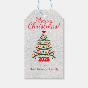 Etiqueta Para Presente Árvore de Natal Festiva Personalizável para Festa