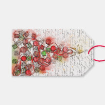 Árvore de Natal francesa da Vintage (Aquarela)