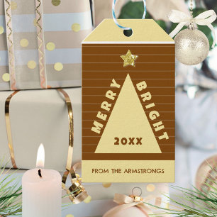 Etiqueta Para Presente Árvore de Natal Minimalista de Chocolate Nome