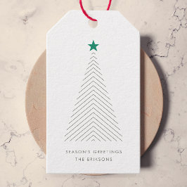 Etiqueta Para Presente Árvore de Natal minimalista | Green Star Scandi