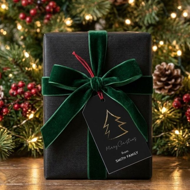 Etiqueta Para Presente Árvore de Natal Moderna (Criador carregado)