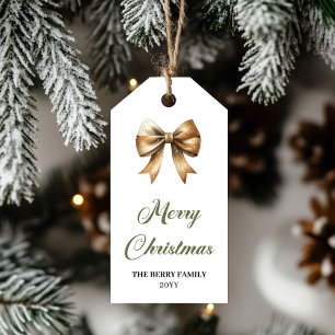 Etiqueta Para Presente Árvore de Natal Moderna Neutra Editável de Férias 