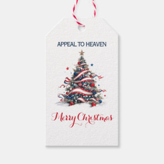Etiqueta Para Presente Árvore de Natal Patriótica ATH1 com origem ed - Et
