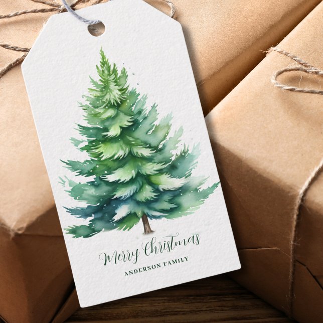Etiqueta Para Presente Árvore de Natal Personalizada (Criador carregado)