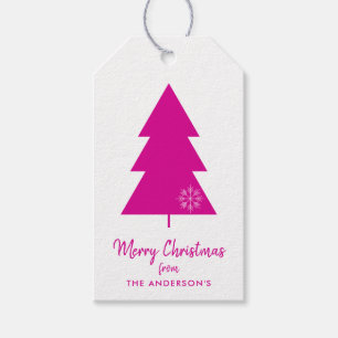 Etiqueta Para Presente Árvore de Natal Quente de Feliz Natal