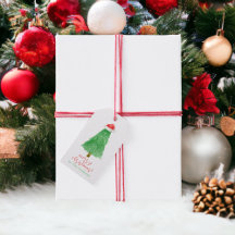 Árvore de Natal Santa Hat personalizada com aquare