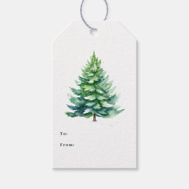 Etiqueta Para Presente Árvore de Natal Simples (Frente)