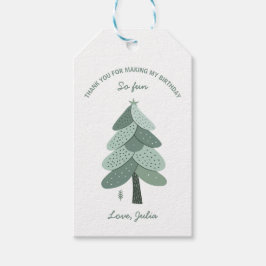 Etiqueta Para Presente Árvore de Natal simples Aniversário