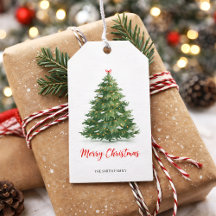 Árvore de Natal Verde Aquarela Moderna Presente Al