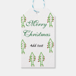 Etiqueta Para Presente Árvore de Natal verde cereja vermelha alegria Nata