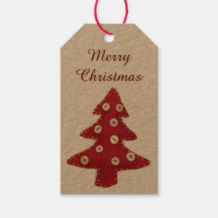 Etiqueta Para Presente Árvore de Natal Vermelha artesanato com Balas de B