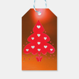 Etiqueta Para Presente ÁRVORE DE NATAL VERMELHA FESTA DE FIM DE ANO laran