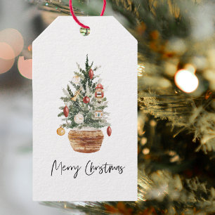 Etiqueta Para Presente Árvore natais vintages   Feliz Natal