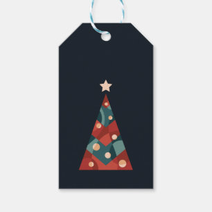 Etiqueta Para Presente Árvore natalícia abstrato design de Natal sazonal