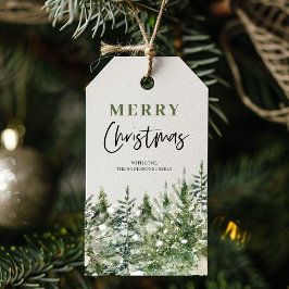 Etiqueta Para Presente Árvore Verde Natal | Feliz Natal