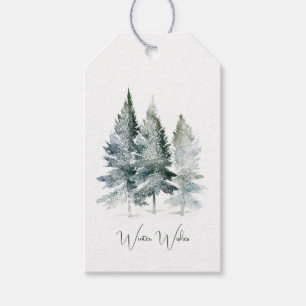 Etiqueta Para Presente Árvores da Floresta de Natal