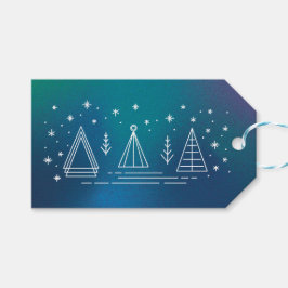 Etiqueta Para Presente Árvores de Natal Monoline