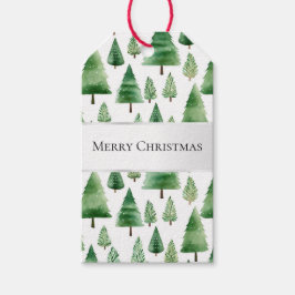 Etiqueta Para Presente Árvores de Natal Verdes