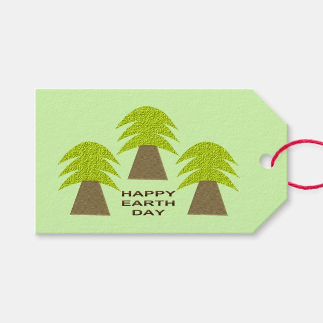 Etiqueta Para Presente Árvores do Dia da Terra Personalizadas (Frente (horizontal))