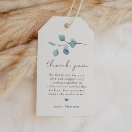 Etiqueta Para Presente ARYA Rustic Eucalyptus Greenery Obrigado