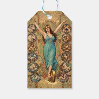Etiqueta Para Presente Astrology Goddess Art Nouveau Zodiac 