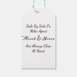 Etiqueta Para Presente Aunt & Niece Quote – Side By Side or Miles Apart