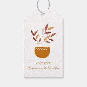 Etiqueta Para Presente Autumn Botanic Plant Personalised Name Gift From