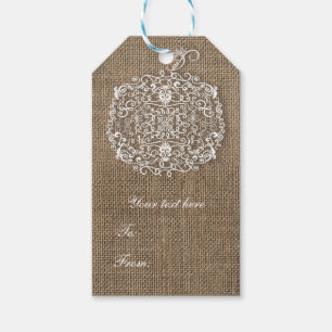Etiqueta Para Presente Autumn Fall Filigree Pumpkin & Burlap Favor