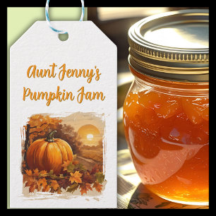 Etiqueta Para Presente Autumn Fall Landscape Pumpkin Gift