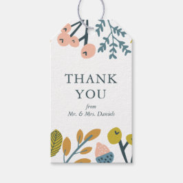 Etiqueta Para Presente Autumn Floral Obrigado