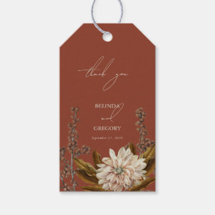 Etiqueta Para Presente Autumn Floral Terracotta Watercolor Casamento outo