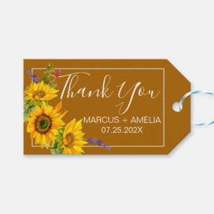 Etiqueta Para Presente Autumn Sunflower Wedding Dags