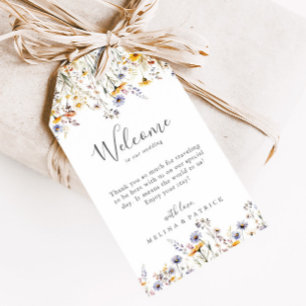 Etiqueta Para Presente Autumn Sunshine Elegant Wildflower Weding Welcome