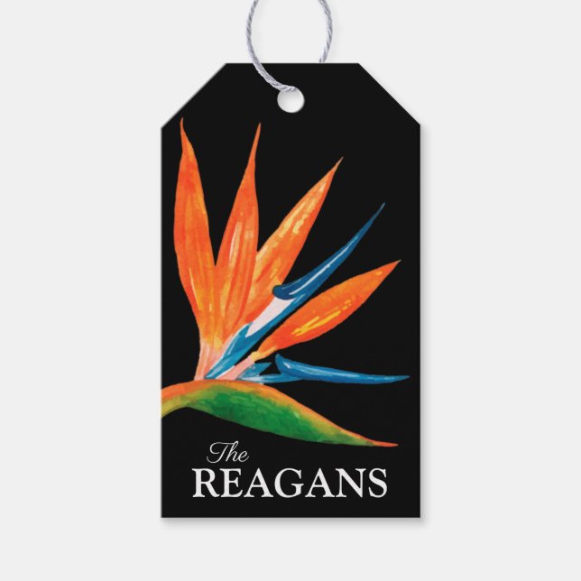 Etiqueta Para Presente Ave de Aquarela do Paraíso Personalizado Bag (Frente)