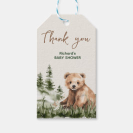 Etiqueta Para Presente Aventura aguarda chá de fraldas bonito de urso flo