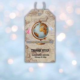 Etiqueta Para Presente Aventura aguarda o Chá de fraldas do Mapa Mundial