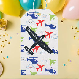 Etiqueta Para Presente Aviador de Cores e Nuvens Cólitos Personalizado