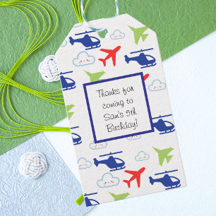 Etiqueta Para Presente Aviador de Cores e Nuvens Cólitos Personalizado