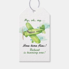 Etiqueta Para Presente Avião Meu Tempo Voa Viagem Primeiro Aniversário