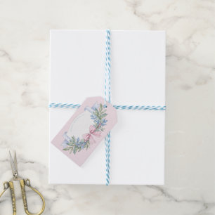 Etiqueta Para Presente Avô de Gingham, Rosa-Rosa, de pré-disquete