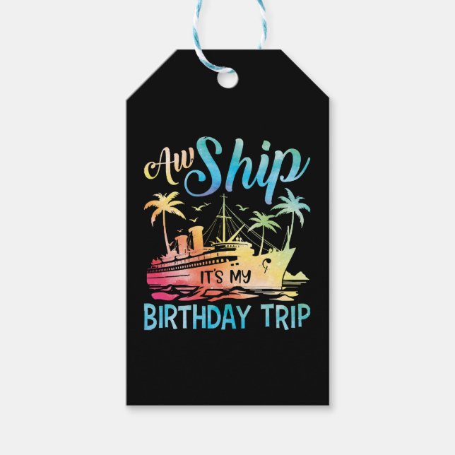 Etiqueta Para Presente Aw Ship É My Birthday Trip (Frente)